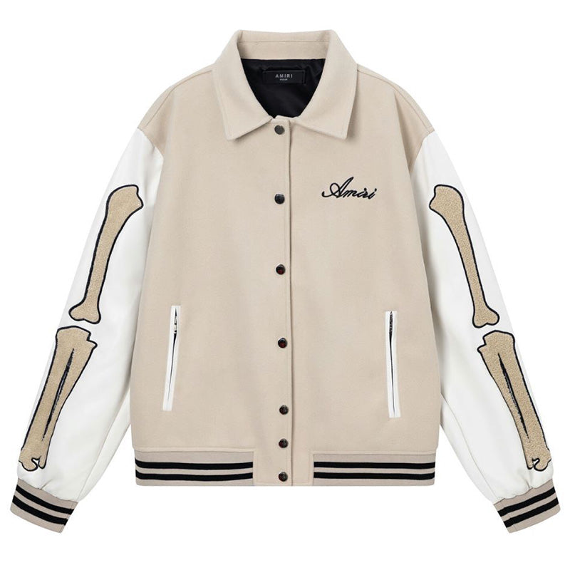 AMIRI Bones Varsity Jacket – Wool Blend Streetwear