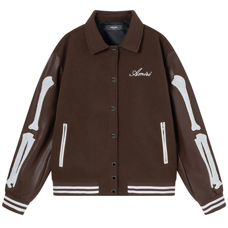 AMIRI Bones Varsity Jacket – Wool Blend Streetwear