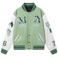 AMIRI Angel Branded Woven Varsity Jacket – Grass Green