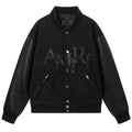 AMIRI Staggered Logo Varsity Jacket – Black