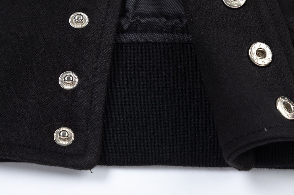 AMIRI Staggered Logo Varsity Jacket – Black