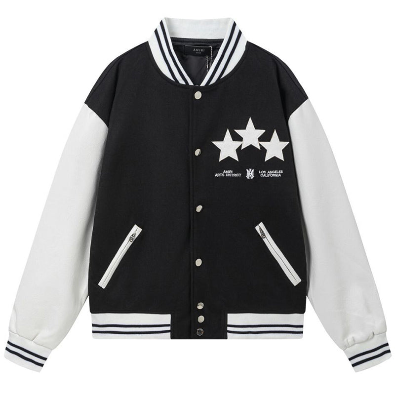 AMIRI Star Embroidery Jacket – Black Wool Blend