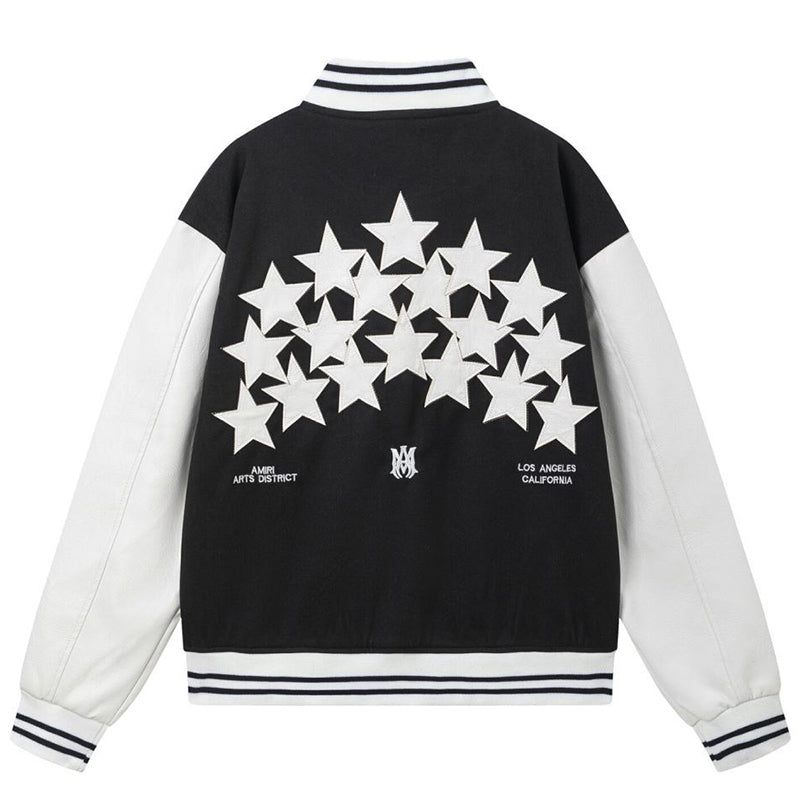AMIRI Star Embroidery Jacket – Black Wool Blend
