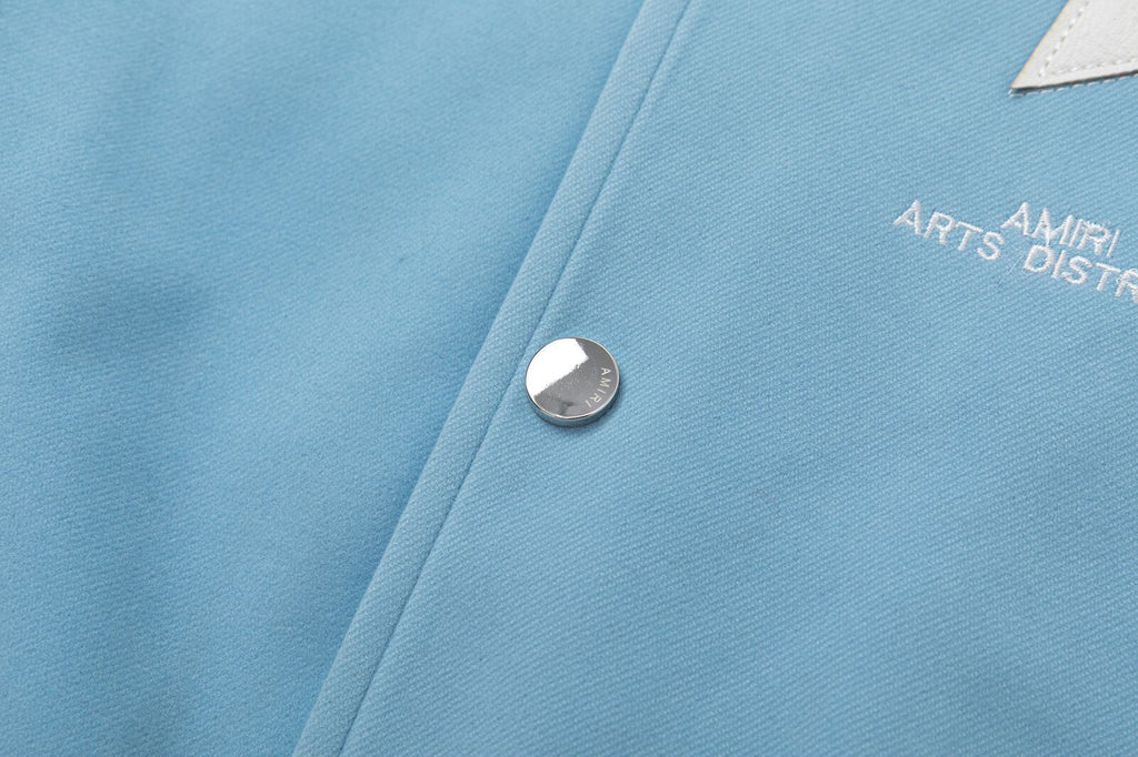 AMIRI Star Embroidery Jacket – Blue Wool Blend