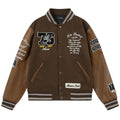 AMIRI Appliqué Logo Varsity Jacket – Brown & Black