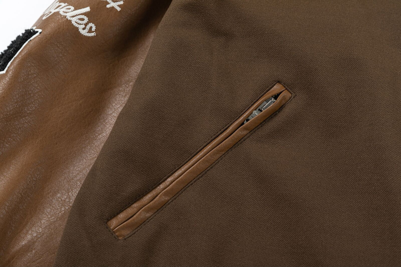 AMIRI Appliqué Logo Varsity Jacket – Brown & Black