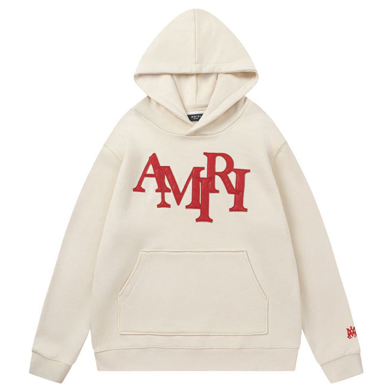 AMIRI Staggered Logo Patches Cotton Hoodie