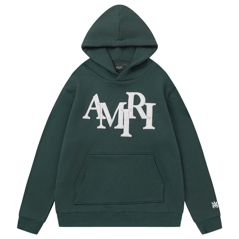 AMIRI Staggered Logo Patches Cotton Hoodie