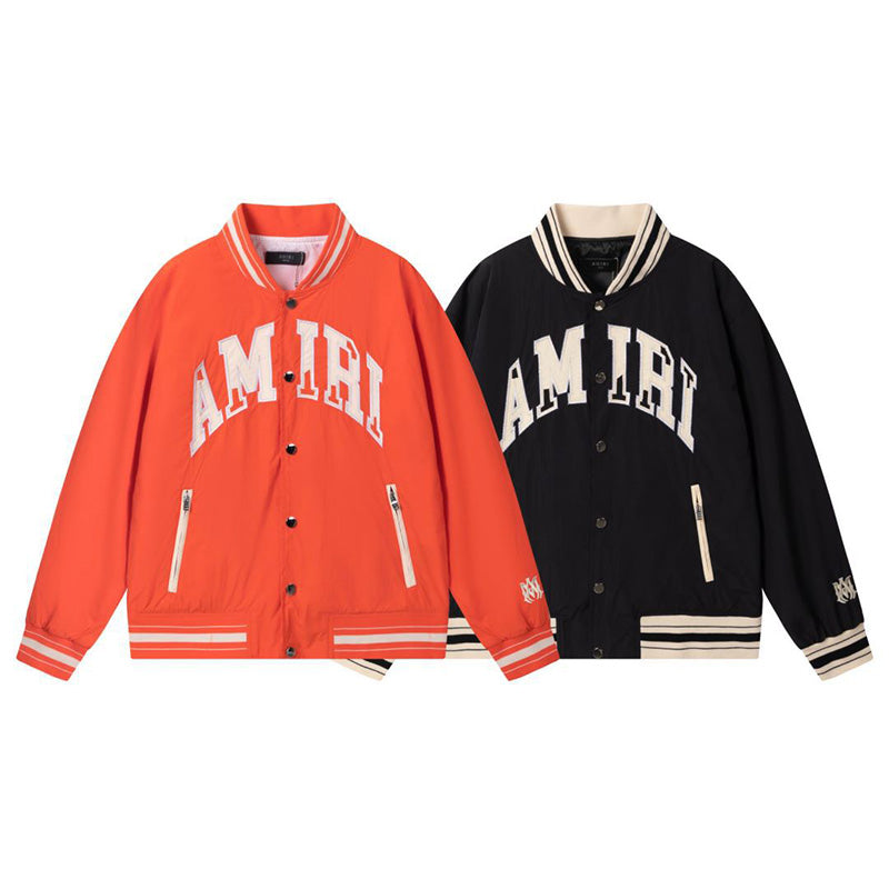 AMIRI Logo-Appliquéd Padded Shell Bomber Jacket – Orange & Black