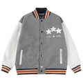 AMIRI Stars Varsity Jacket – Grey Wool Blend