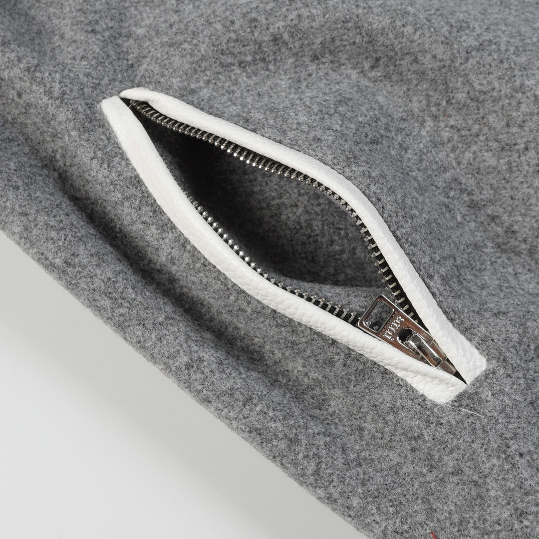AMIRI Stars Varsity Jacket – Grey Wool Blend
