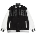 AMIRI Logo-Appliquéd Leather Bomber Jacket – Black
