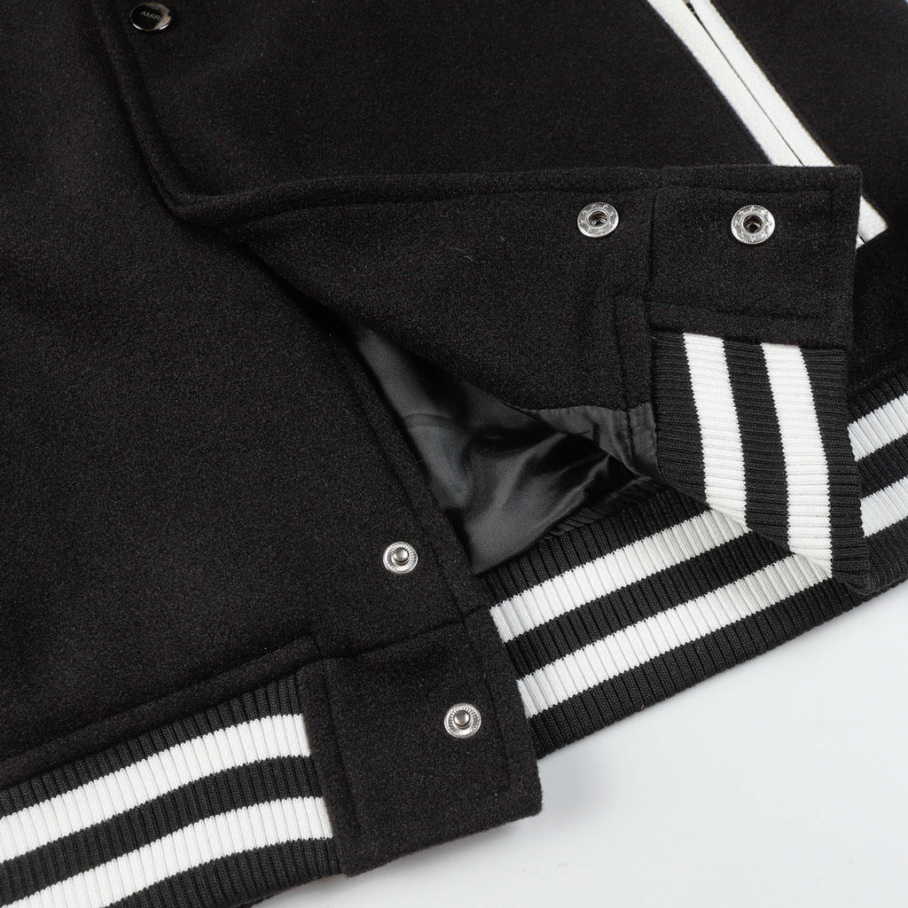 AMIRI Logo-Appliquéd Leather Bomber Jacket – Black