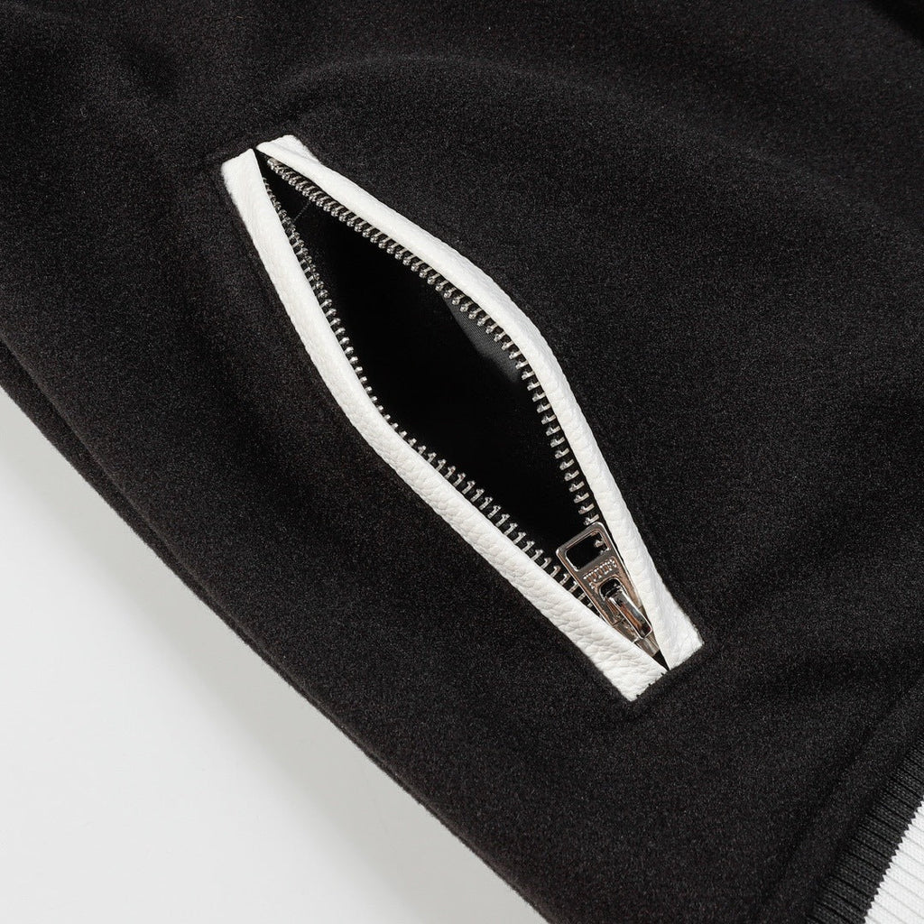 AMIRI Logo-Appliquéd Leather Bomber Jacket – Black
