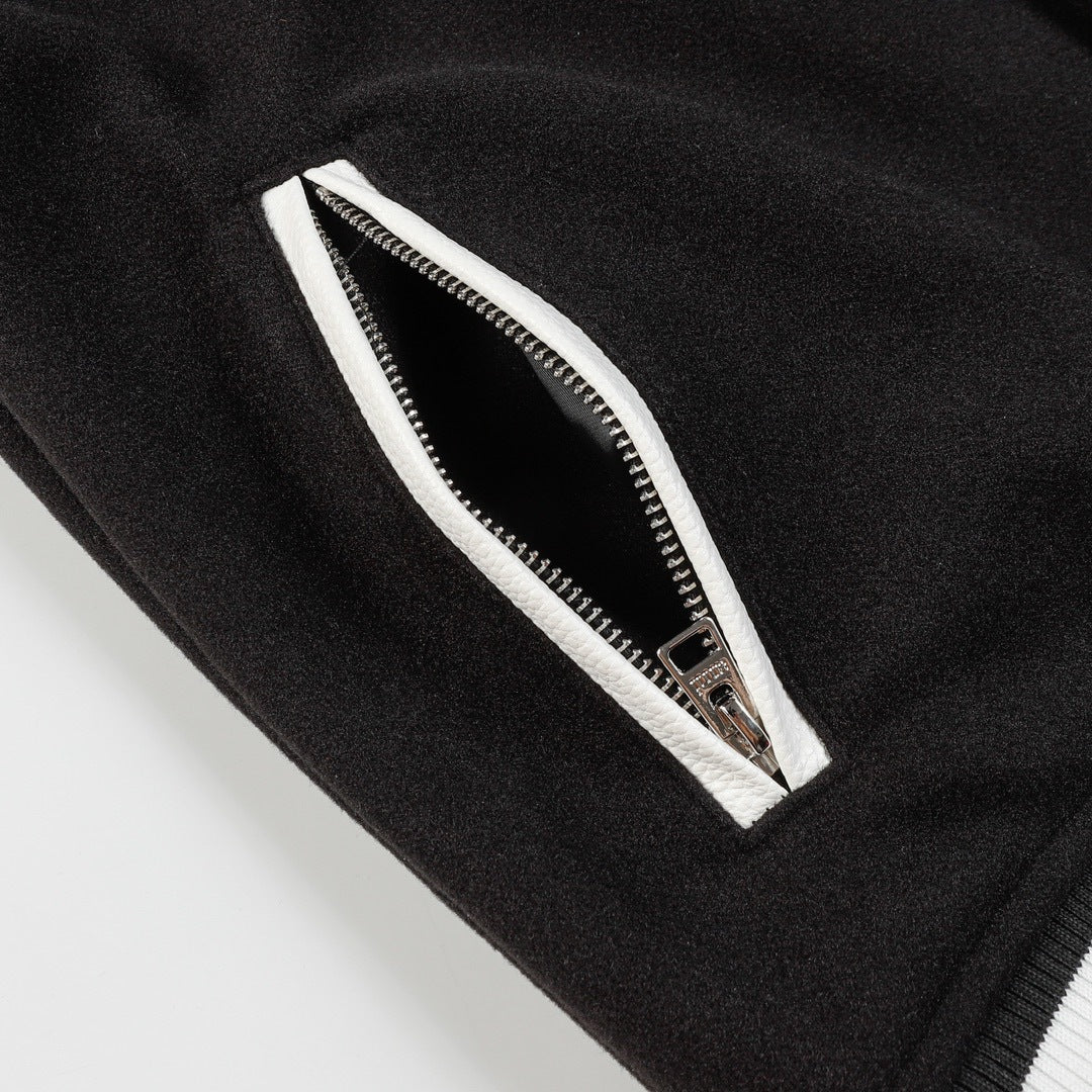 AMIRI Logo-Appliquéd Leather Bomber Jacket – Black