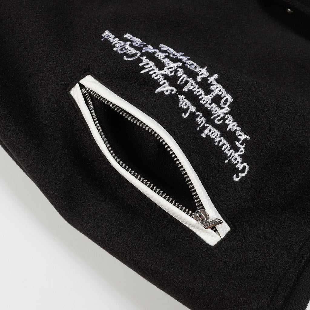 AMIRI Logo Appliqué Varsity Jacket – Black
