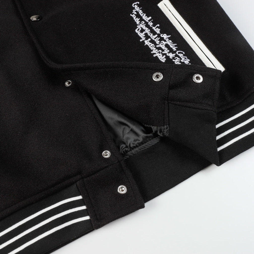 AMIRI Logo Appliqué Varsity Jacket – Black