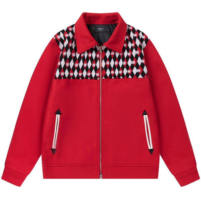 AMIRI Diamond Embroidered Work Jacket – Wool Blend