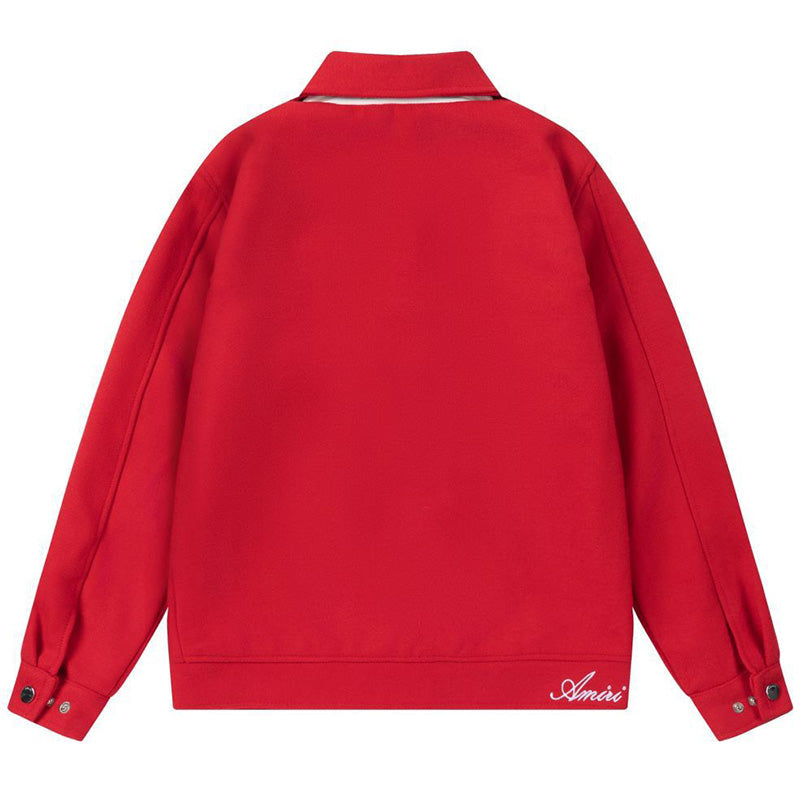 AMIRI Diamond Embroidered Work Jacket – Wool Blend