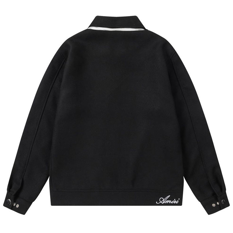 AMIRI Diamond Embroidered Work Jacket – Wool Blend