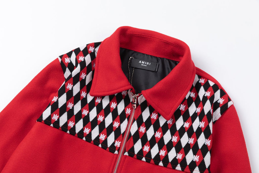 AMIRI Diamond Embroidered Work Jacket – Wool Blend