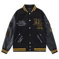 AMIRI Appliquéd Wool-Blend & Full-Grain Leather Varsity Jacket – Black