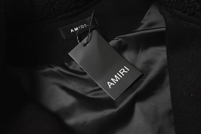 AMIRI Always On Point Baseball Jacket – Black Wool Blend