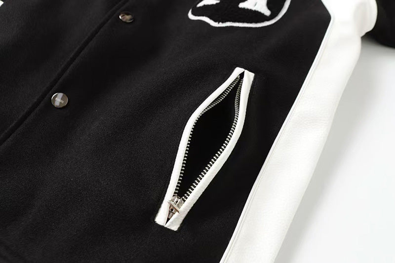 AMIRI Always On Point Baseball Jacket – Black Wool Blend