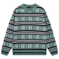 AMIRI MA Monogram Striped Knitted Sweater – Green & Grey