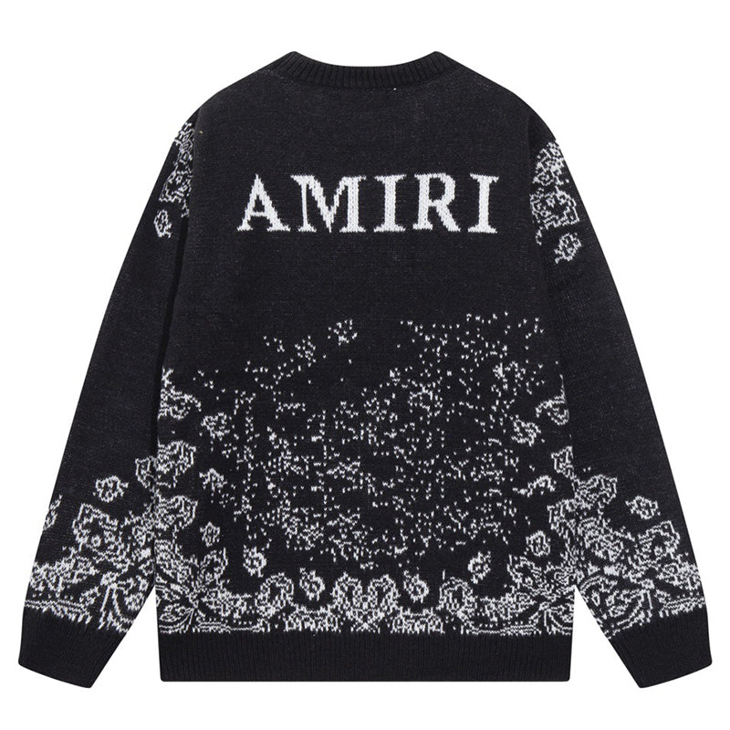 AMIRI PREEMO Logo Knitted Sweater – Black & Red