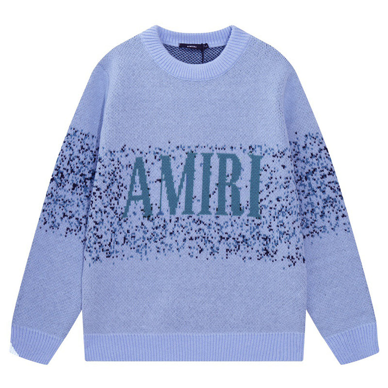 AMIRI PREEMO Logo Knitted Sweater – Blue