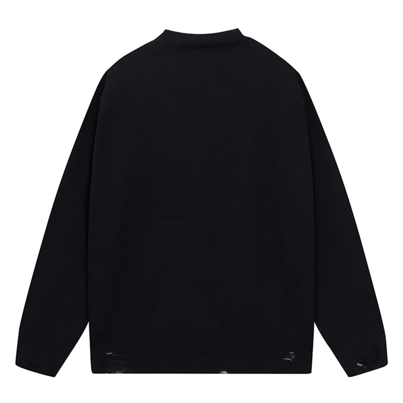 AMIRI PREEMO Logo Knitted Sweater – Black & Apricot