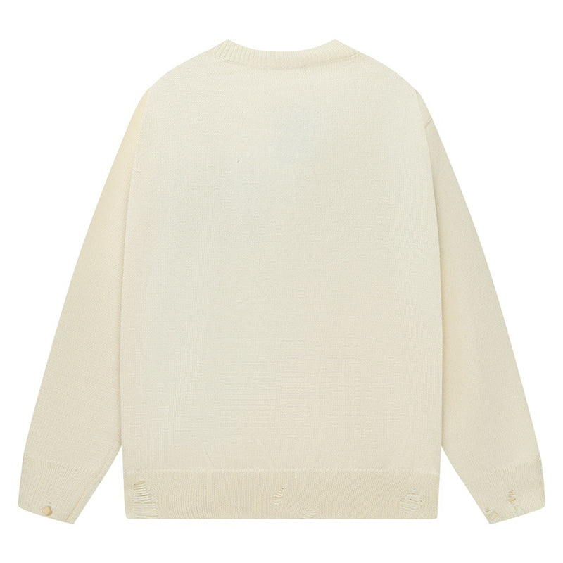 AMIRI PREEMO Logo Knitted Sweater – Black & Apricot