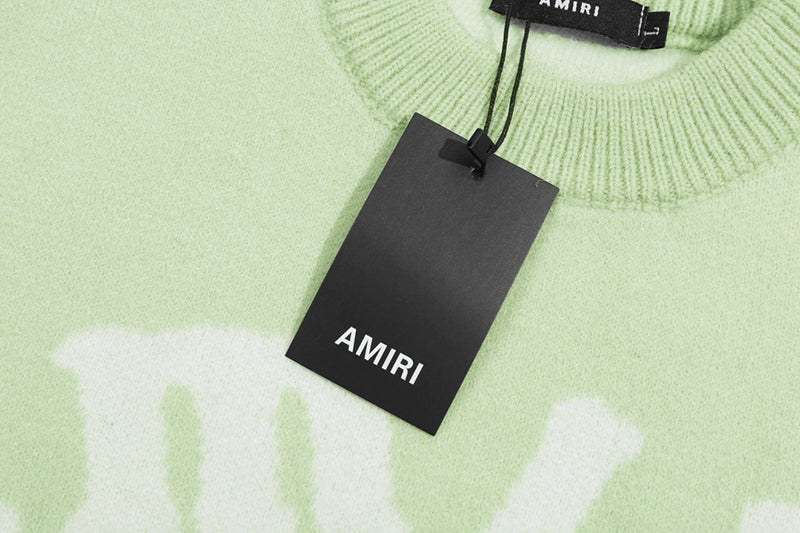 AMIRI PREEMO Logo Knitted Sweater – Green