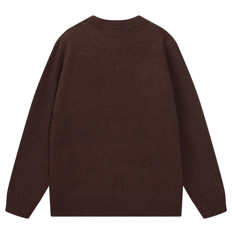 AMIRI PREEMO Logo Knitted Sweater – Black & Brown