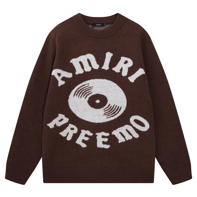 AMIRI PREEMO Logo Knitted Sweater – Black & Brown