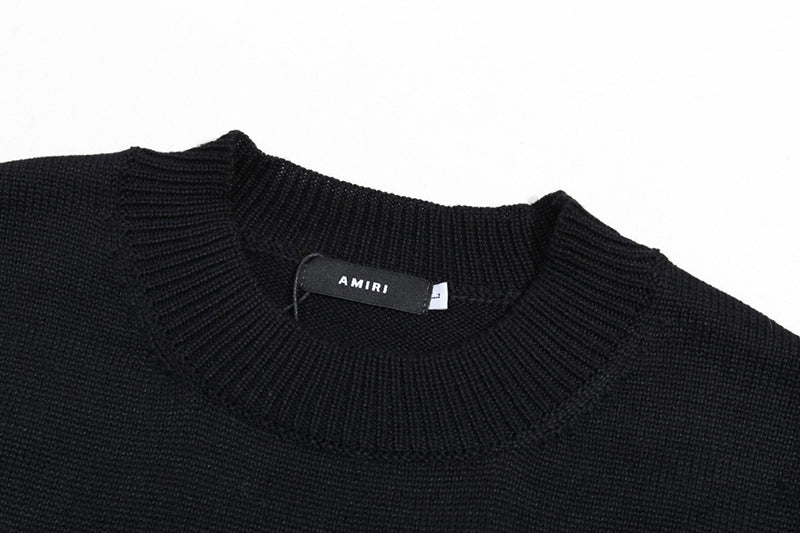 AMIRI Logo Knitted Sweater – Black