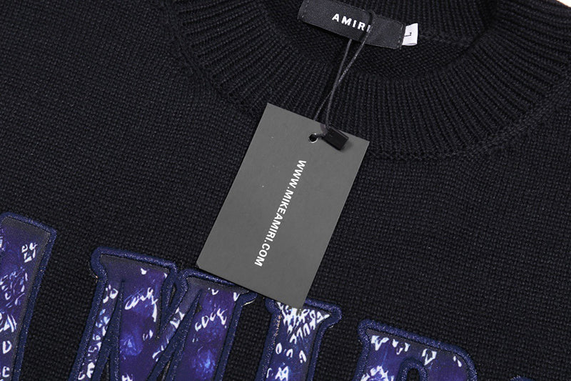 AMIRI Logo Knitted Sweater – Black