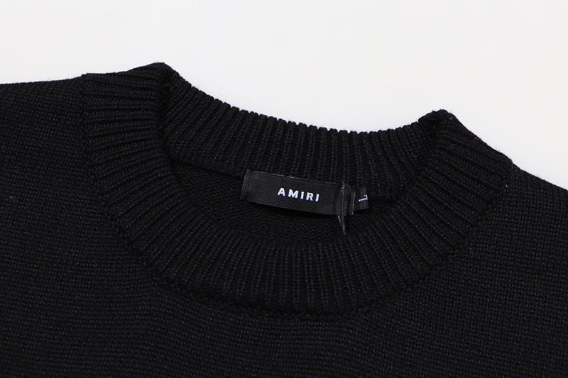AMIRI Logo Knitted Sweater – Black & Apricot