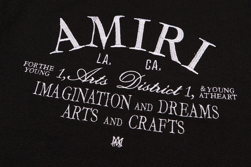 AMIRI Logo Knitted Sweater – Black & Apricot