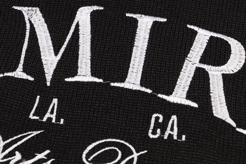 AMIRI Logo Knitted Sweater – Black & Apricot