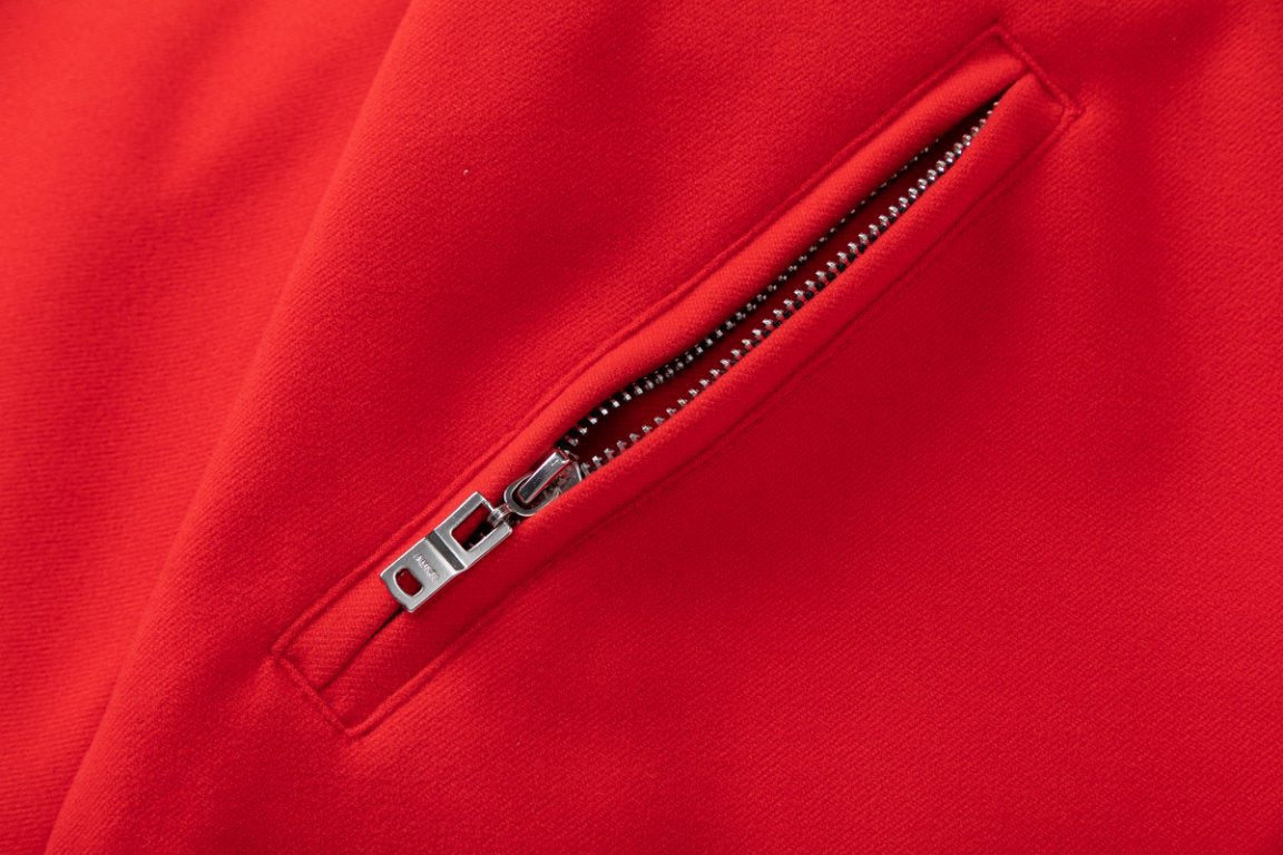 AMIRI Panther Bomber Jacket – Red Wool Blend