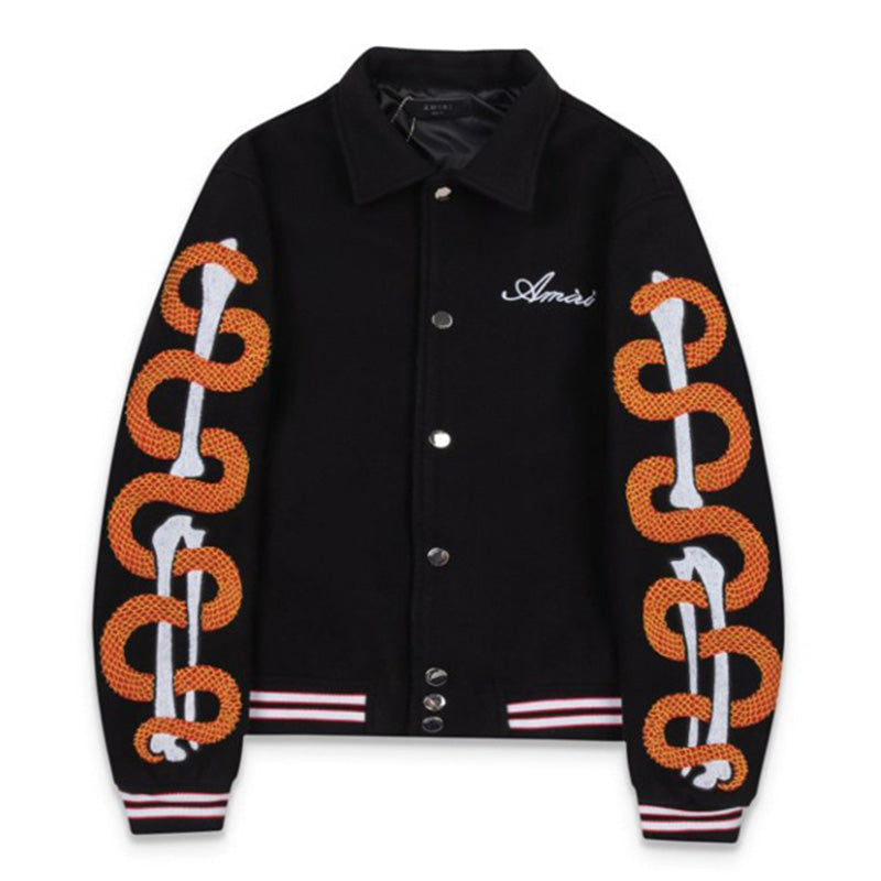 AMIRI Snake Bones Jacket – Black Wool Blend