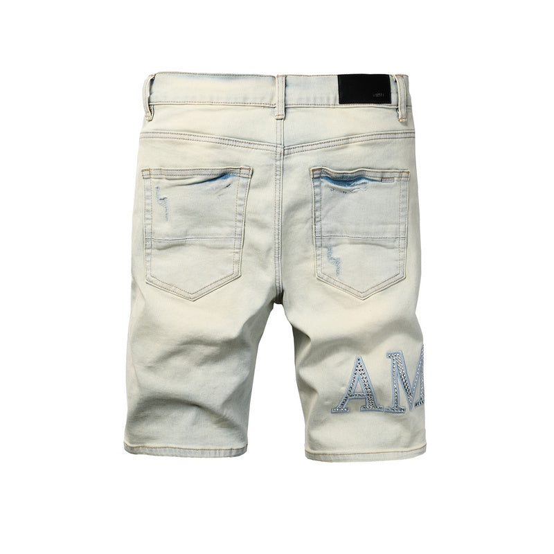 AMIRI Slim Fit Distressed Denim Shorts #6002