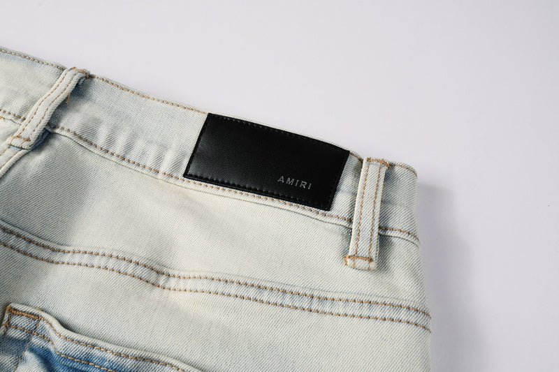 AMIRI Slim Fit Distressed Denim Shorts #6002