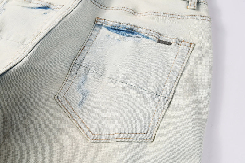 AMIRI Slim Fit Distressed Denim Shorts #6002