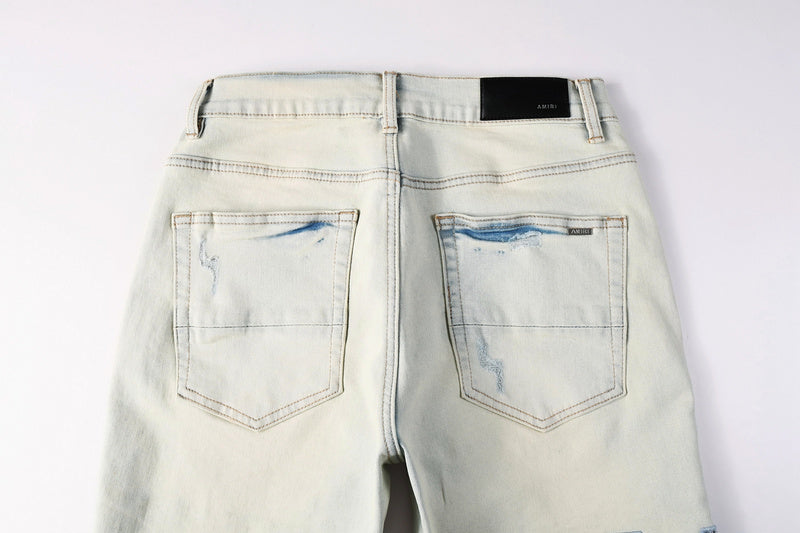 AMIRI Slim Fit Distressed Denim Shorts #6002