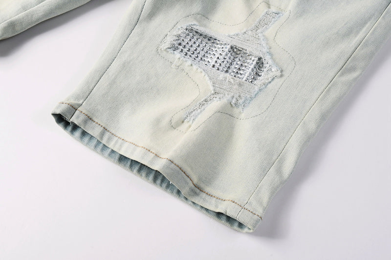 AMIRI Slim Fit Distressed Denim Shorts #6002