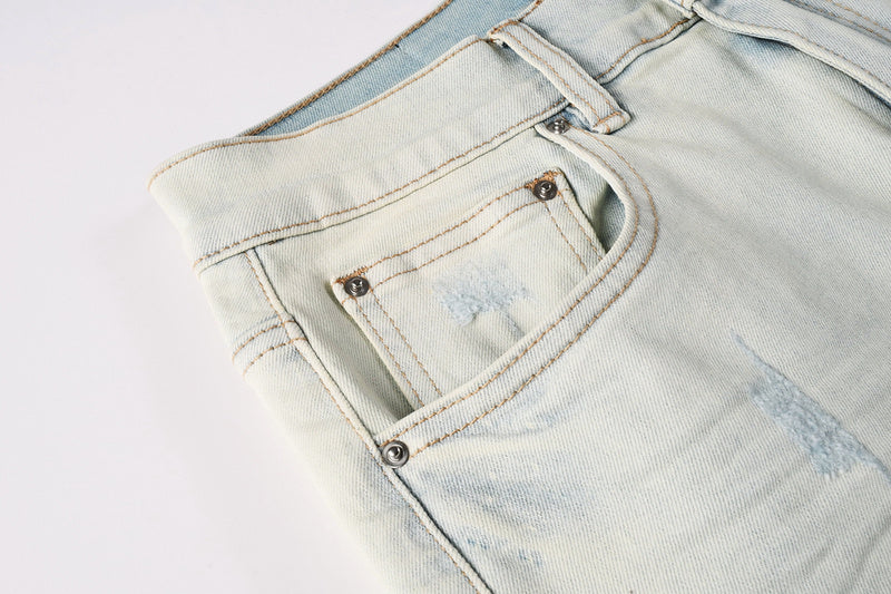AMIRI Slim Fit Distressed Denim Shorts #6002
