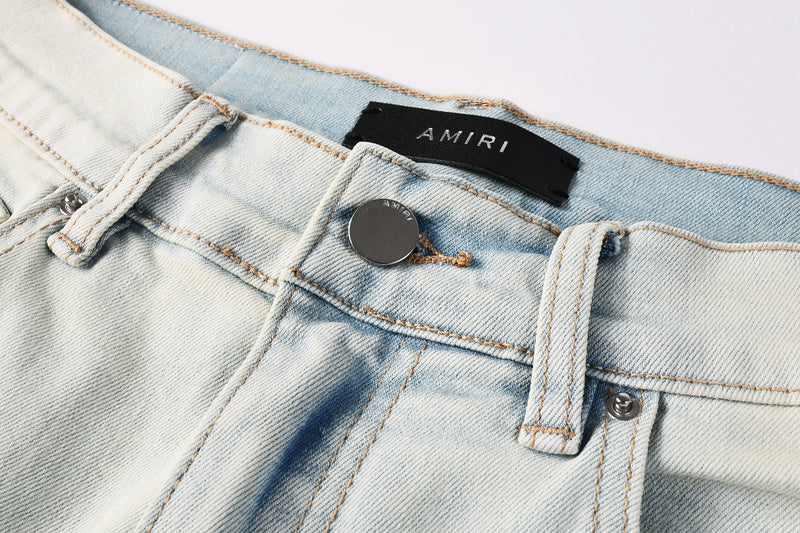 AMIRI Slim Fit Distressed Denim Shorts #6002